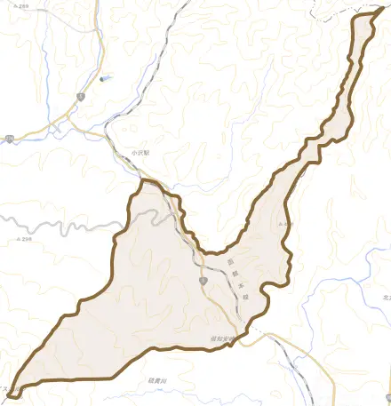ワイスとその周辺の地図。町の範囲を重ねている