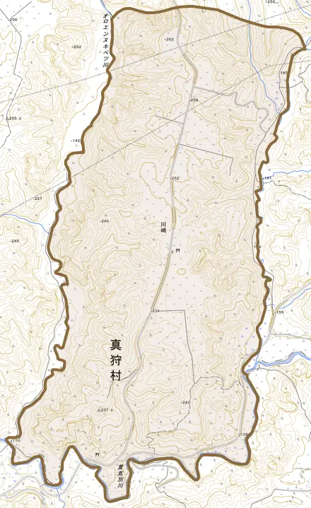 川崎とその周辺の地図。町の範囲を重ねている