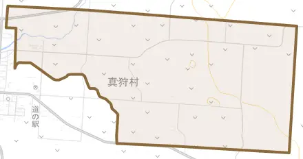 共明とその周辺の地図。町の範囲を重ねている