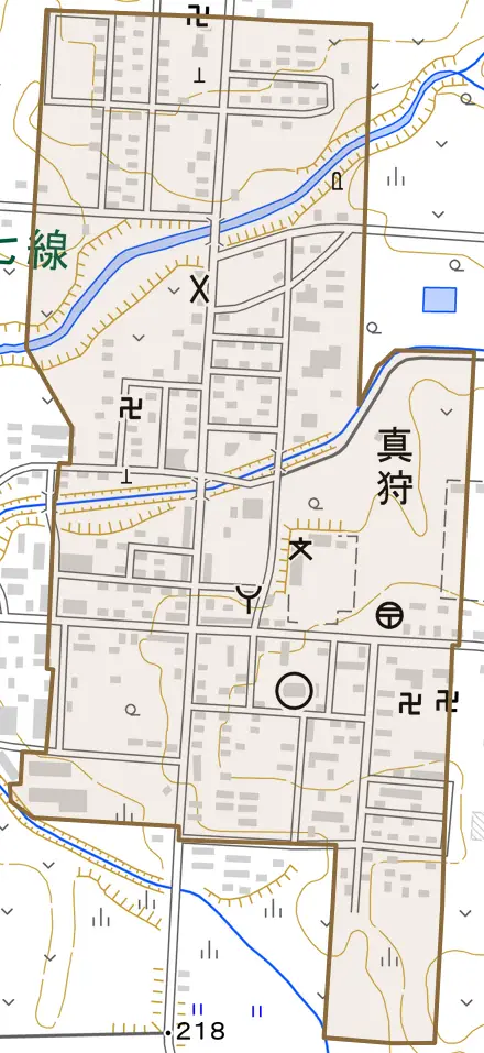 真狩とその周辺の地図。町の範囲を重ねている