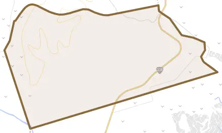 忠類晩成とその周辺の地図。町の範囲を重ねている