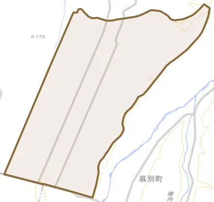 字明倫とその周辺の地図。町の範囲を重ねている