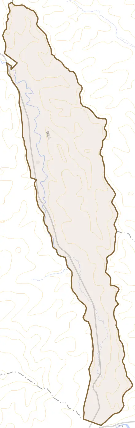 御料とその周辺の地図。町の範囲を重ねている