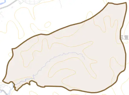 幌内奔幌内町とその周辺の地図。町の範囲を重ねている