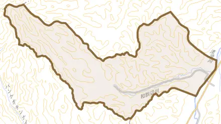 上渚滑町和訓辺とその周辺の地図。町の範囲を重ねている