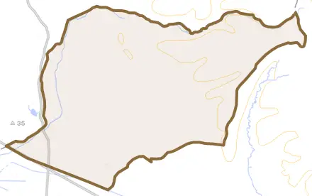 二宮とその周辺の地図。町の範囲を重ねている