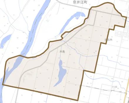 字チャシュナイとその周辺の地図。町の範囲を重ねている