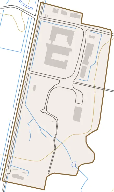 字東奈井江とその周辺の地図。町の範囲を重ねている
