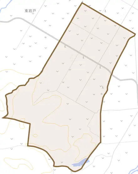 新札内南とその周辺の地図。町の範囲を重ねている