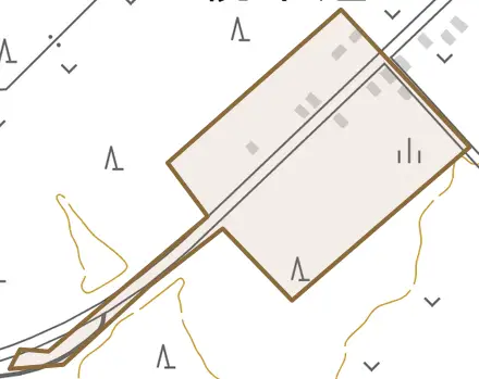 字当幌本通とその周辺の地図。町の範囲を重ねている