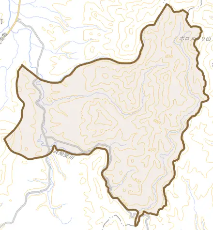 字兵安とその周辺の地図。町の範囲を重ねている