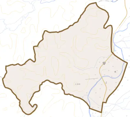 字寿とその周辺の地図。町の範囲を重ねている