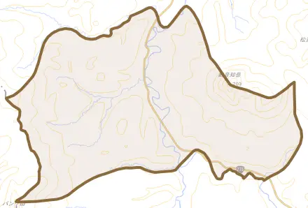 字敏音知とその周辺の地図。町の範囲を重ねている