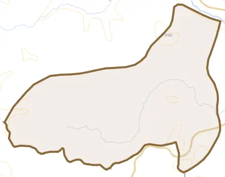 字栄とその周辺の地図。町の範囲を重ねている