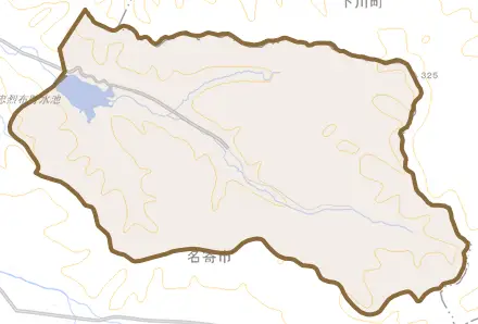 風連町字池の上とその周辺の地図。町の範囲を重ねている