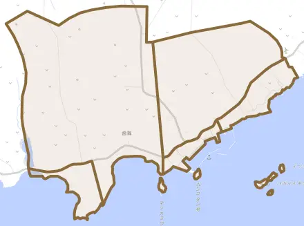 歯舞とその周辺の地図。町の範囲を重ねている