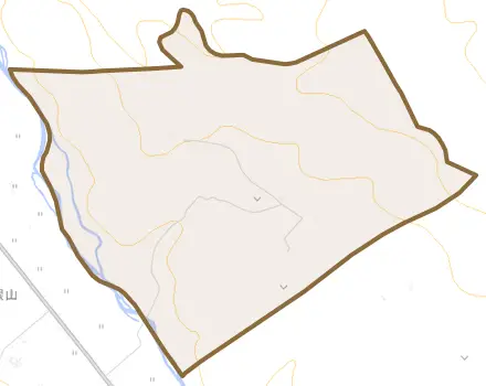 長沢西とその周辺の地図。町の範囲を重ねている