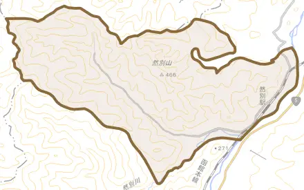 然別とその周辺の地図。町の範囲を重ねている