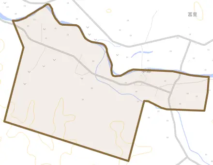 本郷とその周辺の地図。町の範囲を重ねている