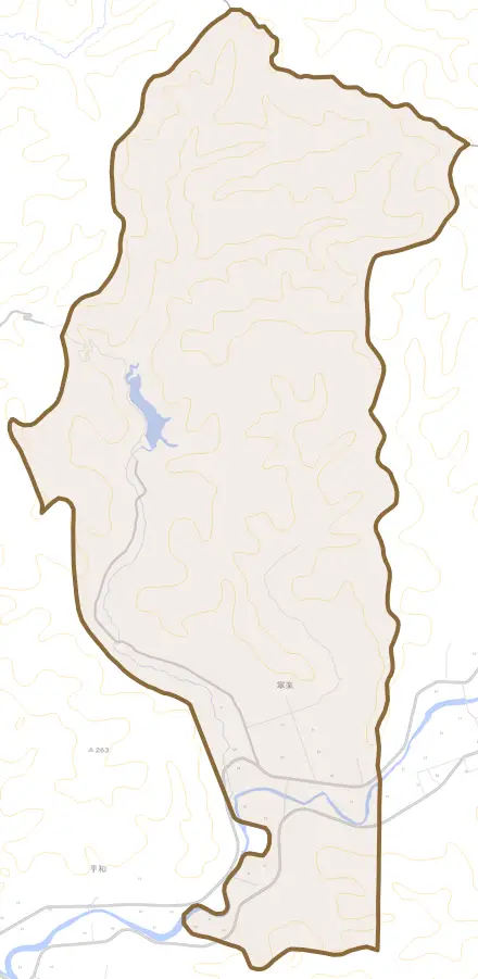寧楽とその周辺の地図。町の範囲を重ねている