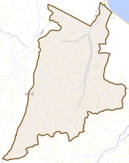 字住吉とその周辺の地図。町の範囲を重ねている