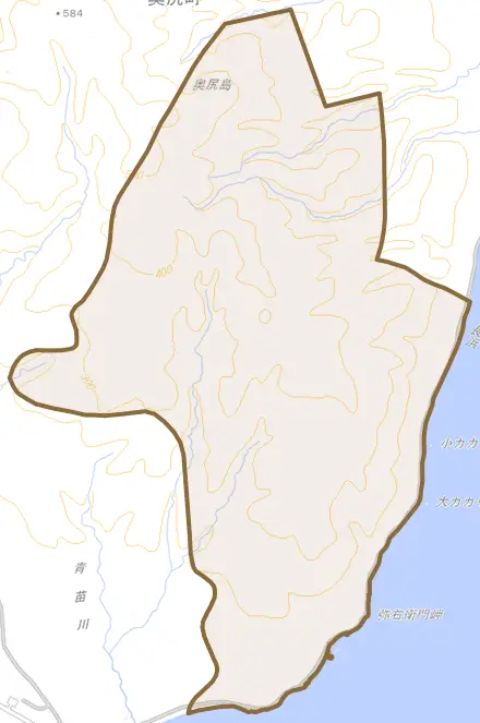 字松江とその周辺の地図。町の範囲を重ねている