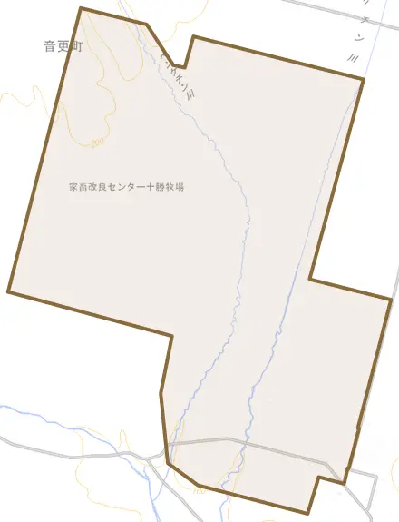 駒場並木とその周辺の地図。町の範囲を重ねている