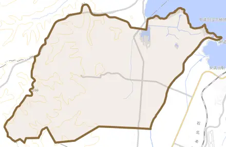 女満別住吉とその周辺の地図。町の範囲を重ねている