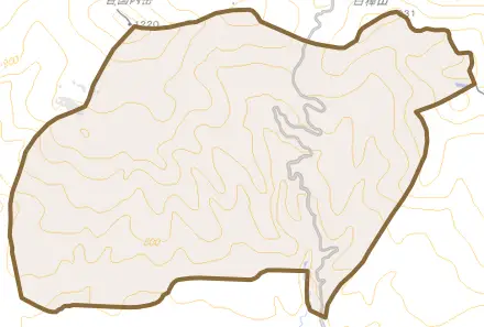 字新見とその周辺の地図。町の範囲を重ねている