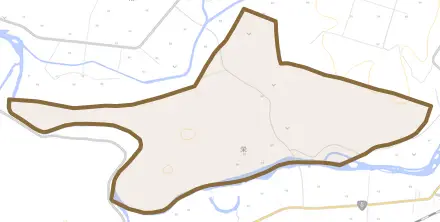 字栄とその周辺の地図。町の範囲を重ねている