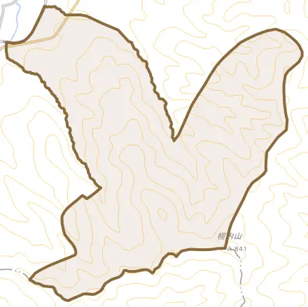 字讃岐とその周辺の地図。町の範囲を重ねている