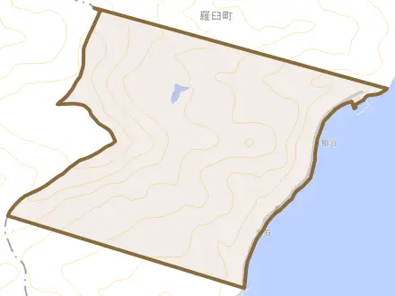 相泊とその周辺の地図。町の範囲を重ねている