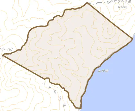 北浜とその周辺の地図。町の範囲を重ねている