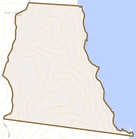 滝ノ下とその周辺の地図。町の範囲を重ねている