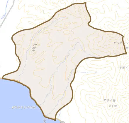 字平宇とその周辺の地図。町の範囲を重ねている