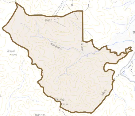 平和とその周辺の地図。町の範囲を重ねている