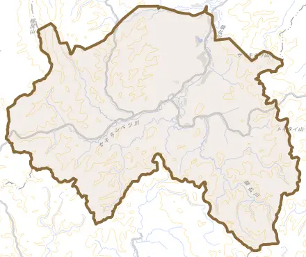 上猿払とその周辺の地図。町の範囲を重ねている