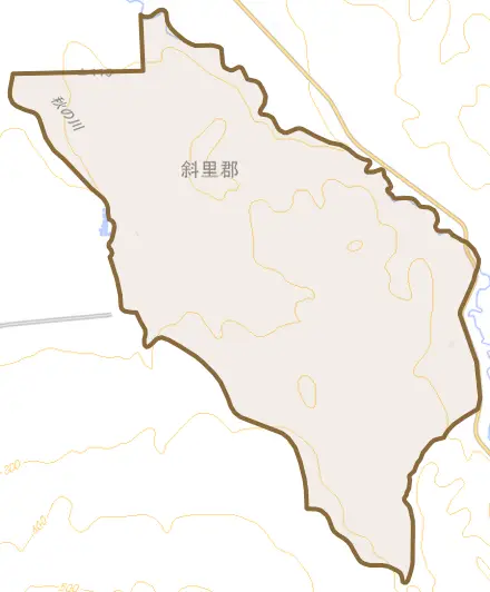 字富士とその周辺の地図。町の範囲を重ねている