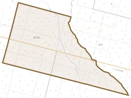 東瓜幕とその周辺の地図。町の範囲を重ねている