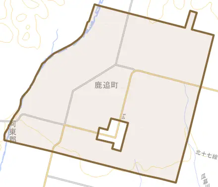 瓜幕とその周辺の地図。町の範囲を重ねている