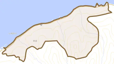 字栄浜とその周辺の地図。町の範囲を重ねている