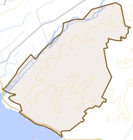 静内真歌とその周辺の地図。町の範囲を重ねている