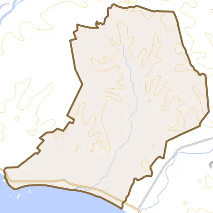 静内浦和とその周辺の地図。町の範囲を重ねている