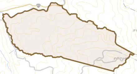 字幸内とその周辺の地図。町の範囲を重ねている