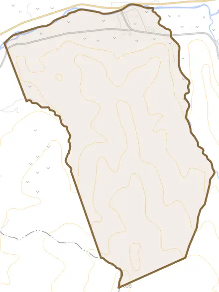 字南久保内とその周辺の地図。町の範囲を重ねている