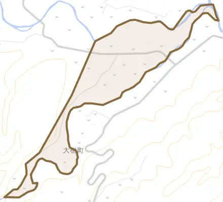 字幸徳とその周辺の地図。町の範囲を重ねている