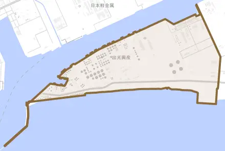 真砂町とその周辺の地図。町の範囲を重ねている