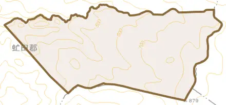 早月とその周辺の地図。町の範囲を重ねている