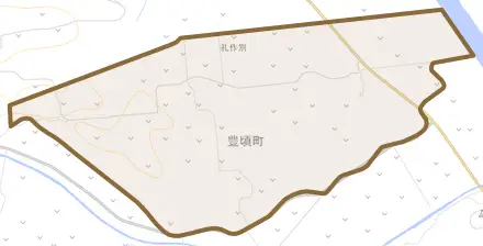 礼作別とその周辺の地図。町の範囲を重ねている