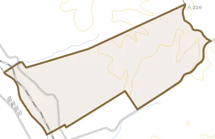 十弗とその周辺の地図。町の範囲を重ねている